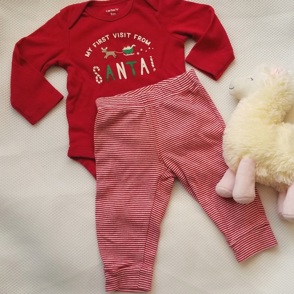 Carter's Christmas outfit Santa/Reindeer booty
